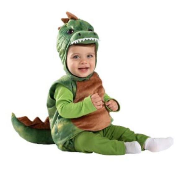Spirit Costumes Baby Plush Dinosaur Costume Plush Jumpsuit W Hood
